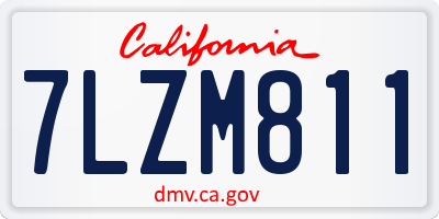 CA license plate 7LZM811