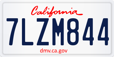 CA license plate 7LZM844