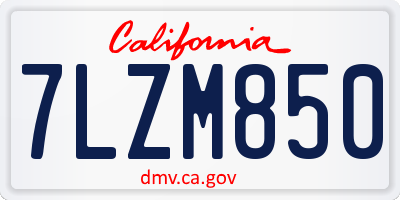 CA license plate 7LZM850