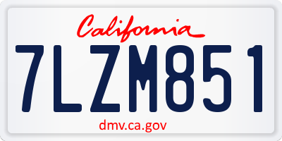 CA license plate 7LZM851