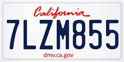 CA license plate 7LZM855