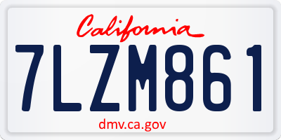 CA license plate 7LZM861