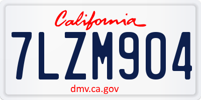 CA license plate 7LZM904