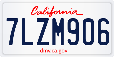 CA license plate 7LZM906