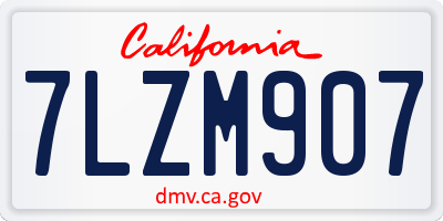 CA license plate 7LZM907