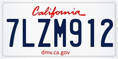CA license plate 7LZM912