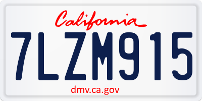 CA license plate 7LZM915