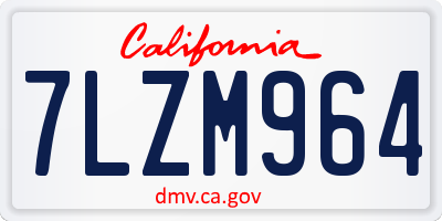CA license plate 7LZM964