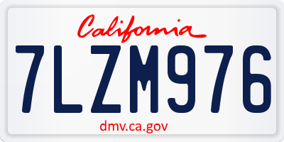 CA license plate 7LZM976