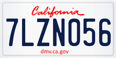 CA license plate 7LZN056