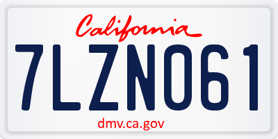 CA license plate 7LZN061