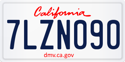 CA license plate 7LZN090