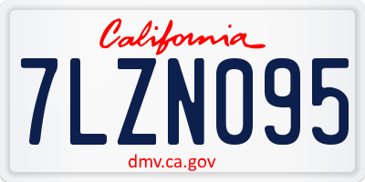 CA license plate 7LZN095