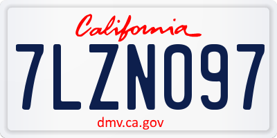 CA license plate 7LZN097