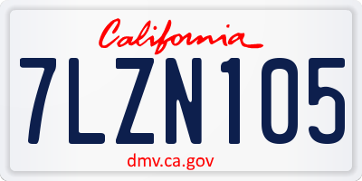 CA license plate 7LZN105