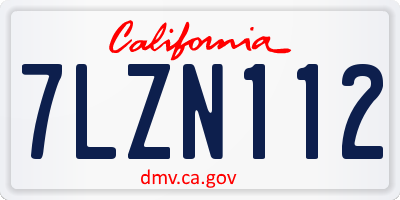 CA license plate 7LZN112