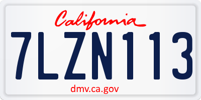 CA license plate 7LZN113