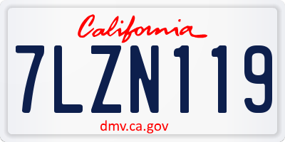 CA license plate 7LZN119