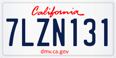 CA license plate 7LZN131