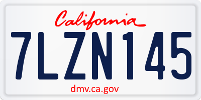 CA license plate 7LZN145