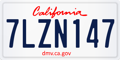 CA license plate 7LZN147