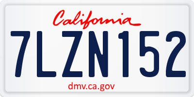 CA license plate 7LZN152