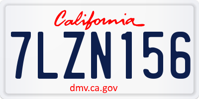 CA license plate 7LZN156