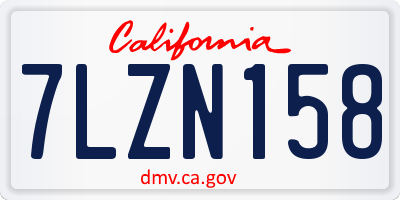 CA license plate 7LZN158