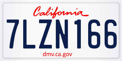 CA license plate 7LZN166