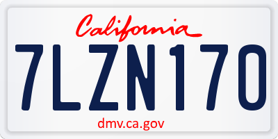 CA license plate 7LZN170