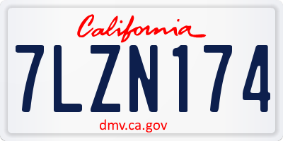 CA license plate 7LZN174