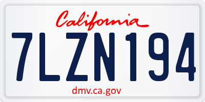 CA license plate 7LZN194