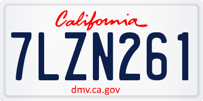 CA license plate 7LZN261