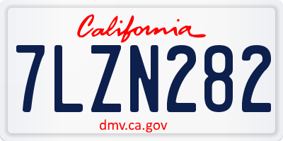 CA license plate 7LZN282