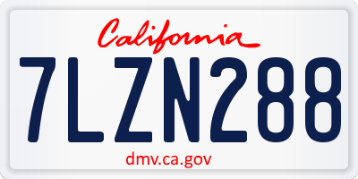 CA license plate 7LZN288