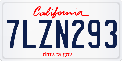 CA license plate 7LZN293