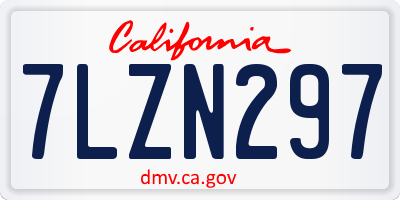CA license plate 7LZN297