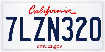 CA license plate 7LZN320