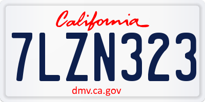 CA license plate 7LZN323