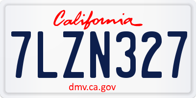 CA license plate 7LZN327