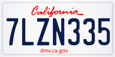 CA license plate 7LZN335
