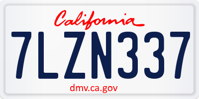 CA license plate 7LZN337