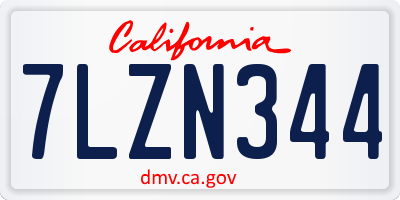 CA license plate 7LZN344