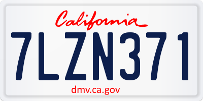 CA license plate 7LZN371