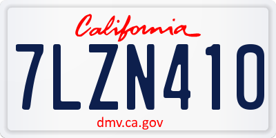CA license plate 7LZN410