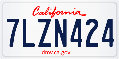 CA license plate 7LZN424