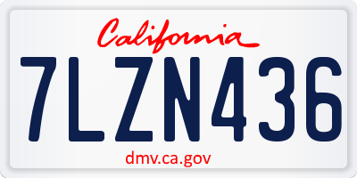 CA license plate 7LZN436