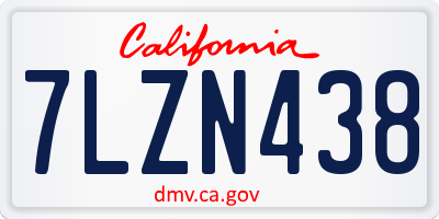 CA license plate 7LZN438