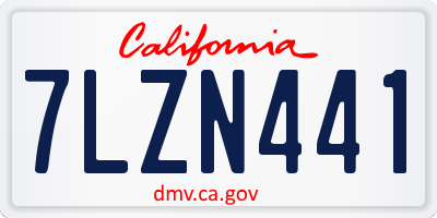 CA license plate 7LZN441