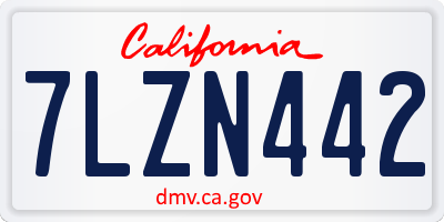 CA license plate 7LZN442